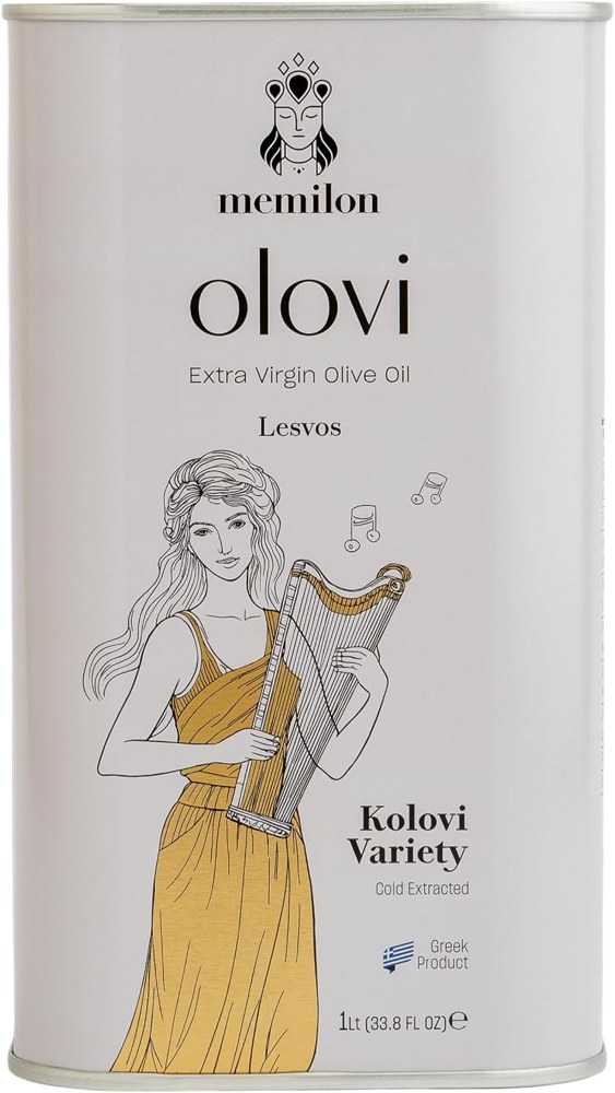 Memilon Olovi natives Olivenöl extra aus Kolovi-Oliven von Lesbos in der 1-Liter-Dose, Produktbild