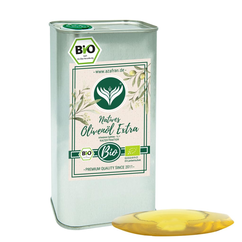 Azafran Bio Arbequina Olivenöl 1 l – Produktbild bei Amazon
