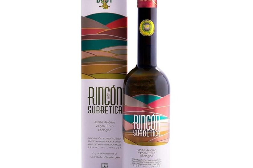 Rincón de la Subbética Bio natives Olivenöl extra aus Hojiblanca-Oliven in der dunklen 500-ml-Glasflasche mit Geschenkkarton, Produktbild